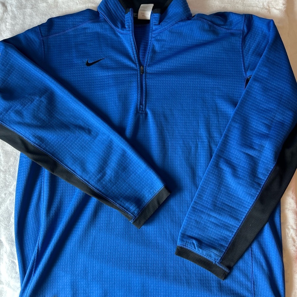 Nike Dri Fit Men’s XL Blue Quarter Zip Pullover Athletic Golf Jacket